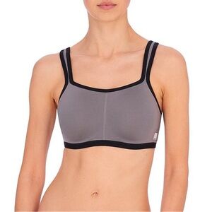 Natori Yoga Convertible Underwire, Sports Bra, Gray With Black trim. 36C